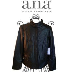 a.n.a New/Tag Black Genuine Leather Womens Jacket